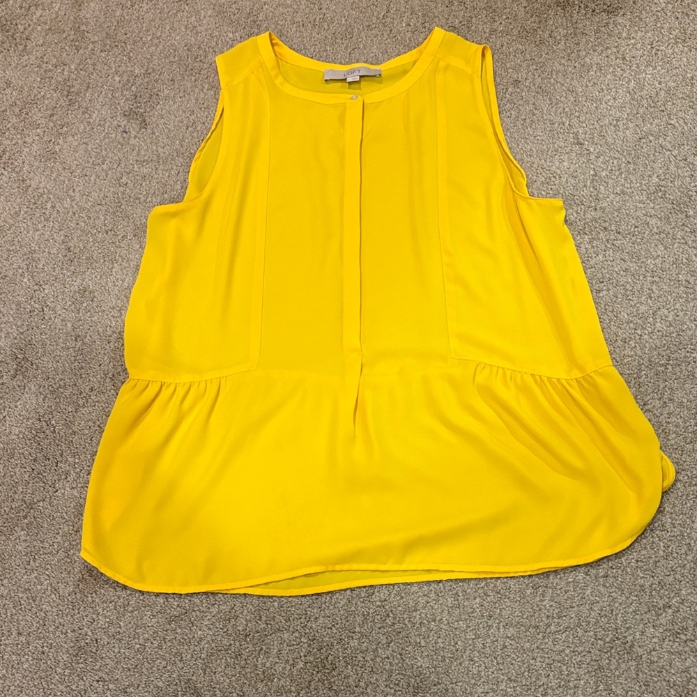 LOFT Vibrant Yellow Sleeveless Blouse